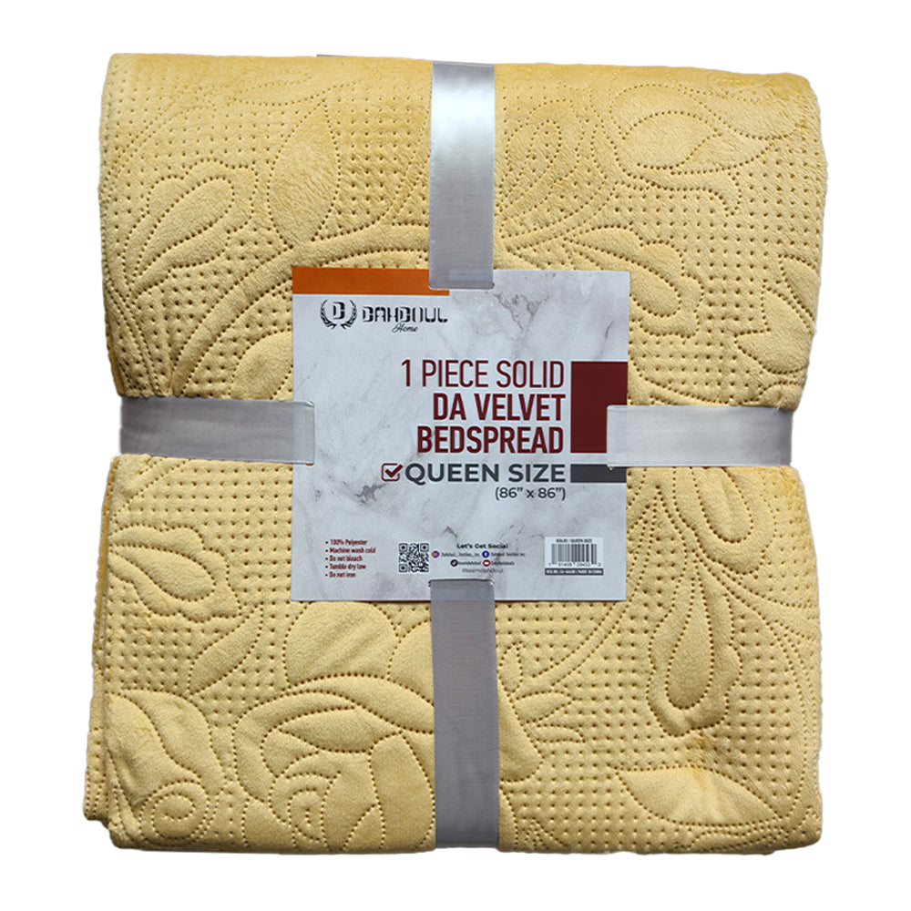 DA Velvet Bedspread Queen Size Soft Microfiber Bedspread