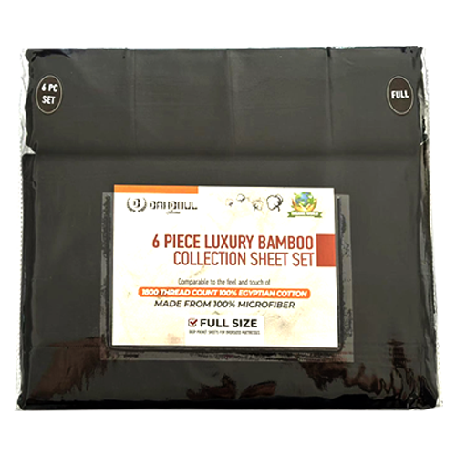 Luxury Bamboo Collection 6 Piece Sheet Set in Solid Colors, 1800 Series Wrinkle-Free Microfiber Bedding Set
