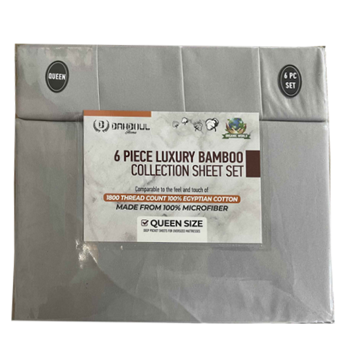 Luxury Bamboo Collection 6 Piece Solid Color Sheet Set