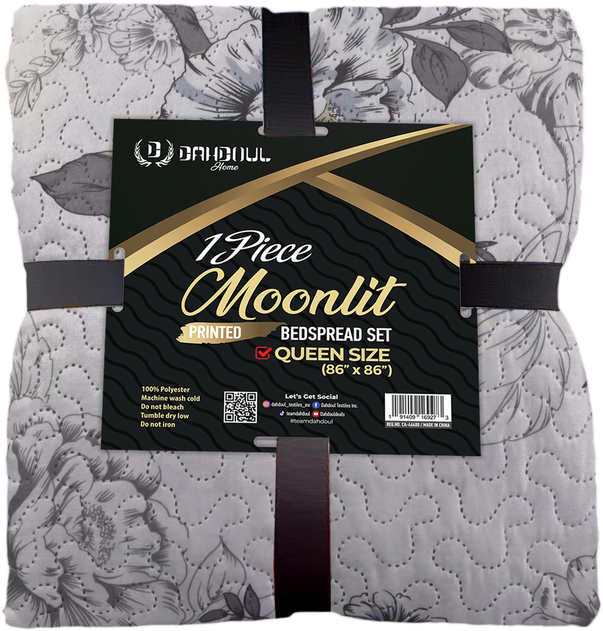 Moonlit Printed Bedspread Collection with Assorted Floral and Botanical Patterns, 100% Microfiber Quilted Bedspread