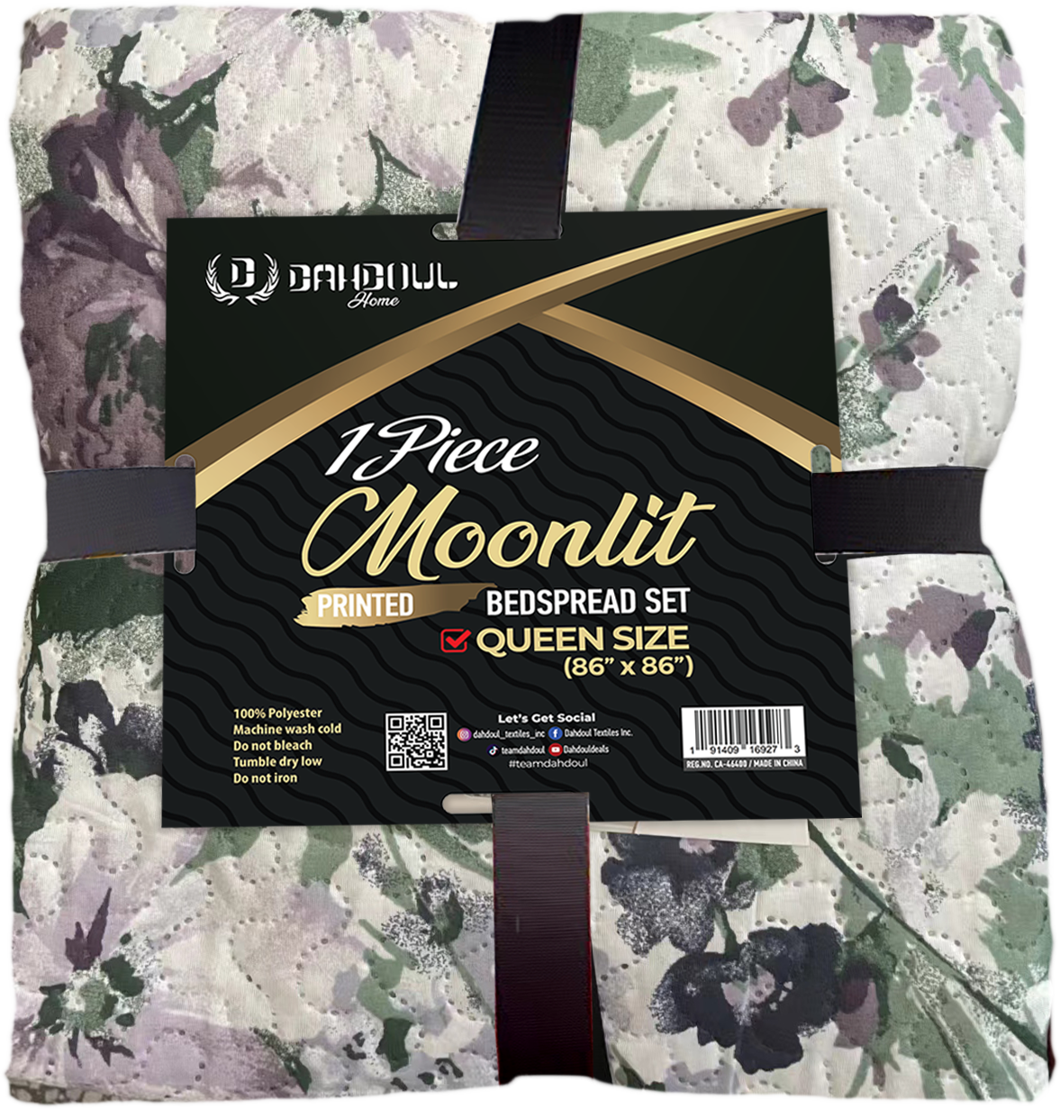 Moonlit Printed Bedspread Collection with Assorted Floral and Botanical Patterns, 100% Microfiber Quilted Bedspread