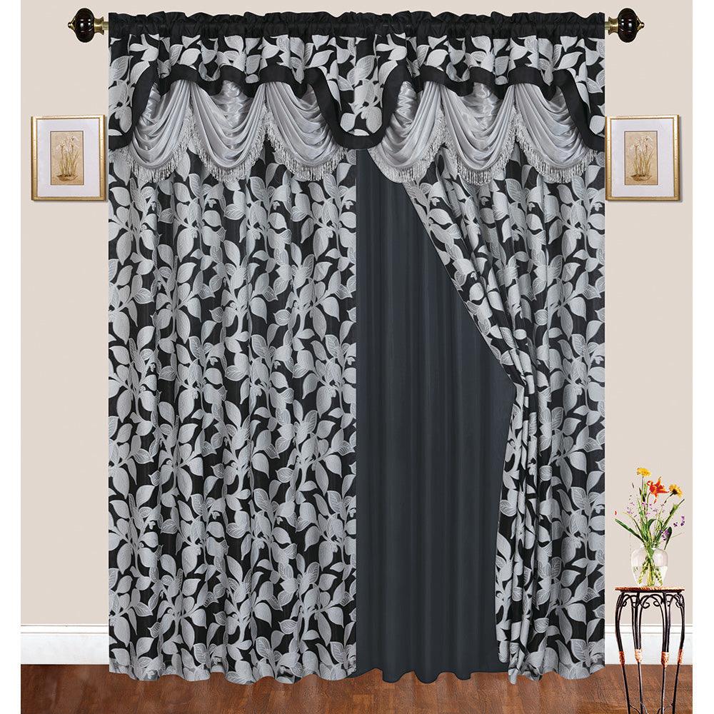 1 Piece GC17-168 Emma Collection Jacquard Window Curtain - Dahdoul Online