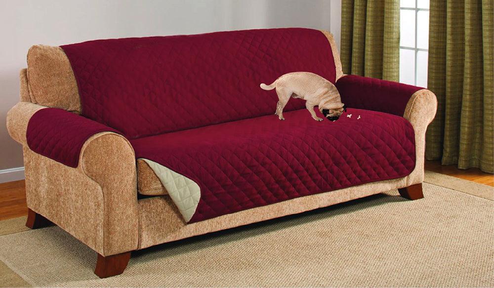 3 Piece Sofa Protector Set Burgundy-French Oak - Dahdoul Online