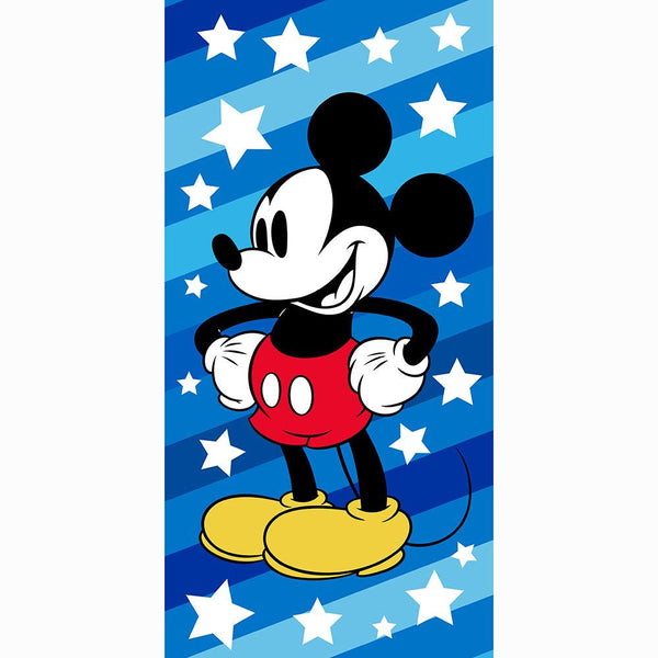 "Super Star Blue Stripe" Mickey 27"x54" Disney Beach Towel - Dahdoul Online