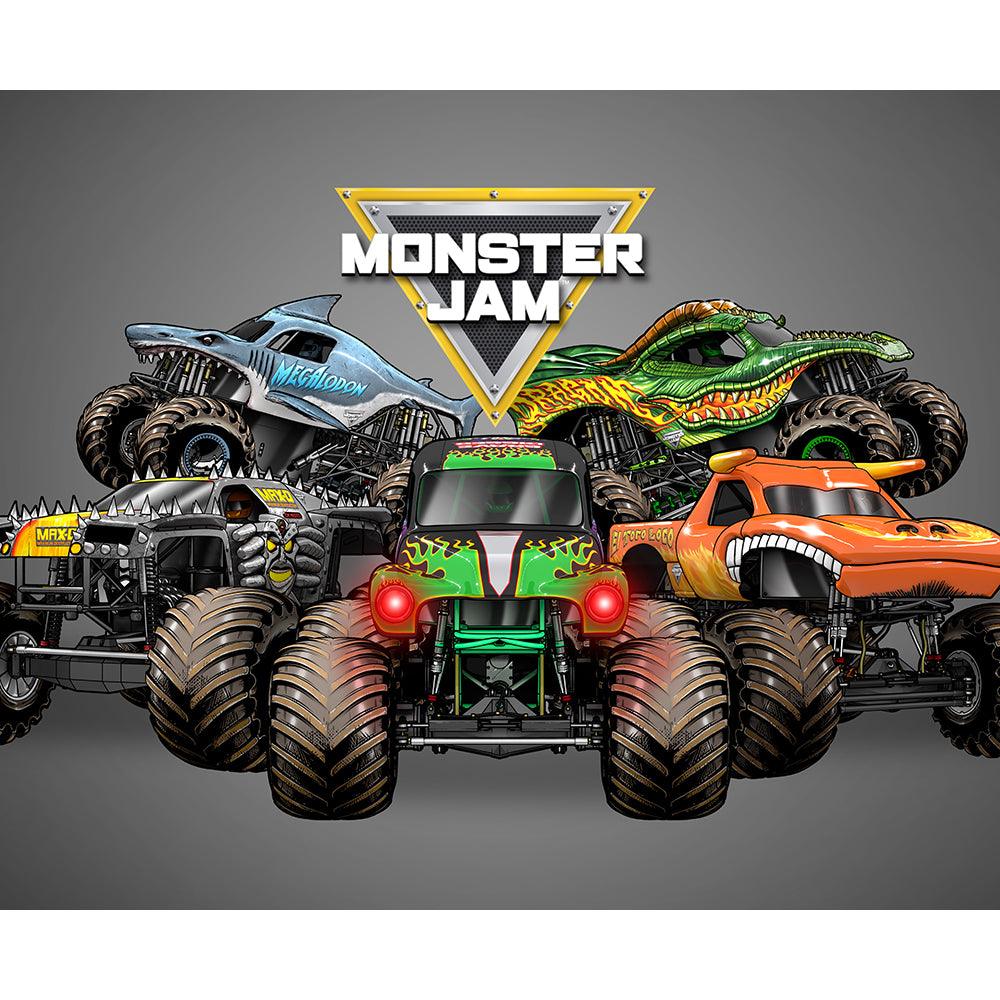 "Mash Up" Monster Jam 4x6 Monster Jam Area Rugs - Dahdoul Online