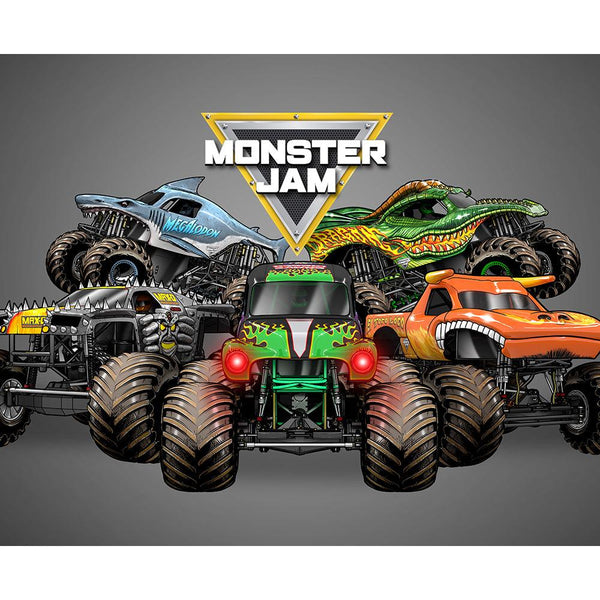 "Mash Up" Monster Jam 4x6 Monster Jam Area Rugs