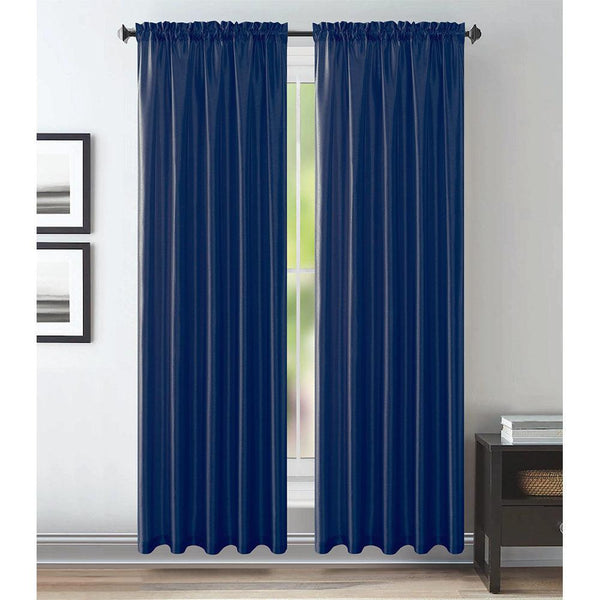 1 Piece Navy Faux Silk Window Panel - Dahdoul Online