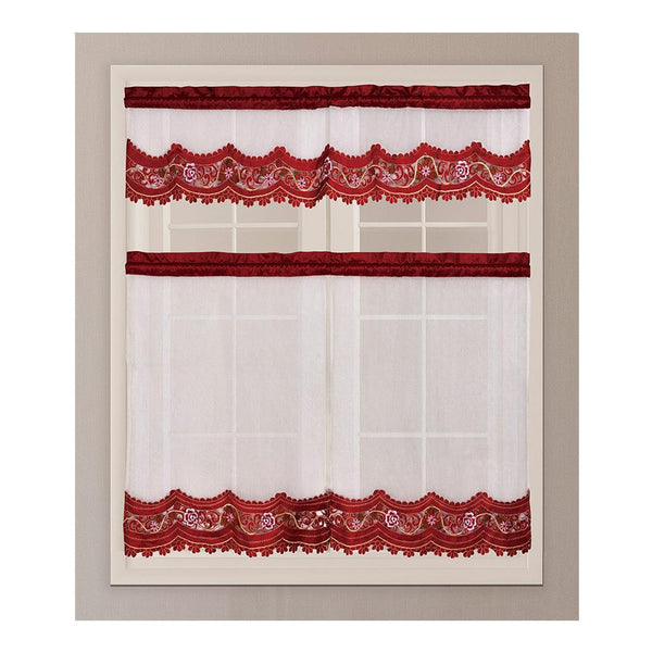 3 Piece ZC8206 Kitchen Curtain - Dahdoul Online