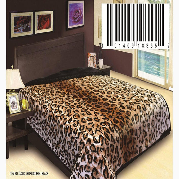 Leopard Skin/Black 32002 Golden Lion 2Ply Blanket - Dahdoul Online