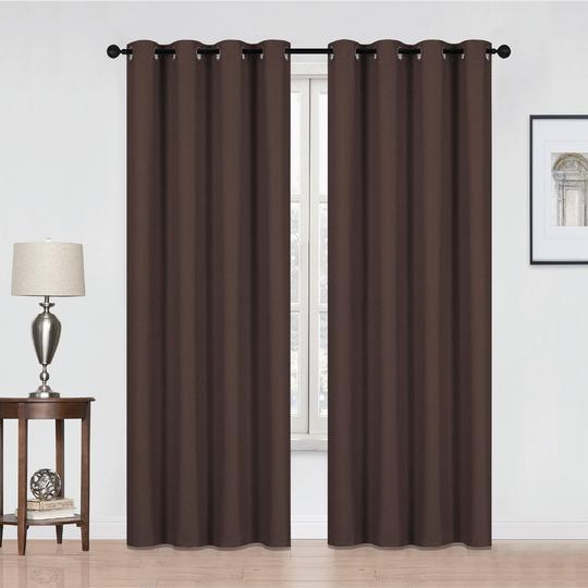 2 Piece Faux Linen Blackout Window Curtain - Dahdoul Online